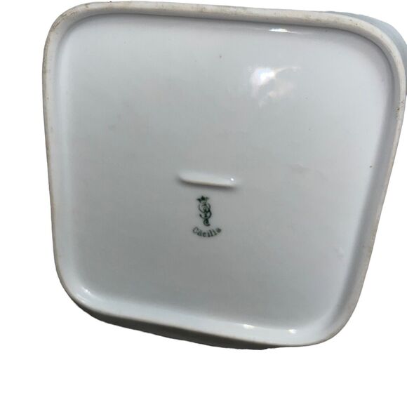 Cacilie butterfly roses Salad Dessert Plate 8 Inch saquare bavarian vintage rare - Picture 4 of 8